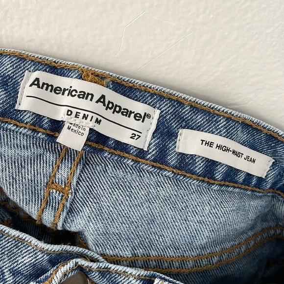 American Apparel The High Waist Jean Medium Marble Wash Size 27 - Picture 6 of 7